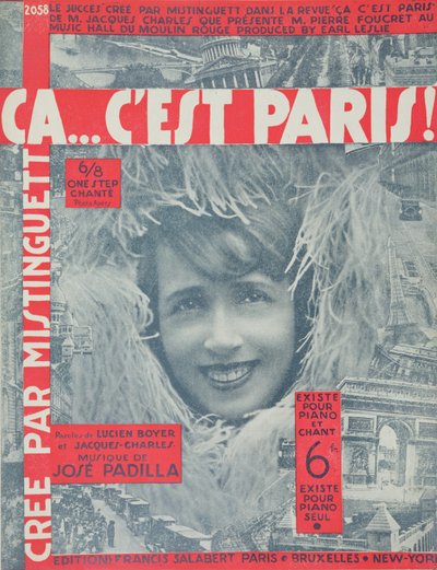 Ca ... Cest Paris ، غلاف برنامج Song of M تفيسيت ، نشرته Editions Salabert في باريس ، 1926 بواسطة المدرسة الفرنسية