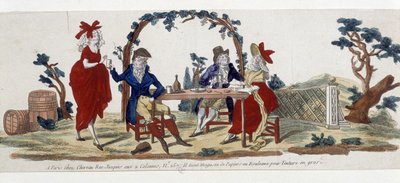 Café à Paris: chez Chereau, rue Jacques - engraving بواسطة المدرسة الفرنسية