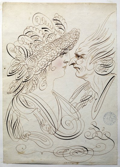 الخط: صور الملف الشخصي حوالي عام 1780 بواسطة برنارد دي باريس. بواسطة المدرسة الفرنسية
