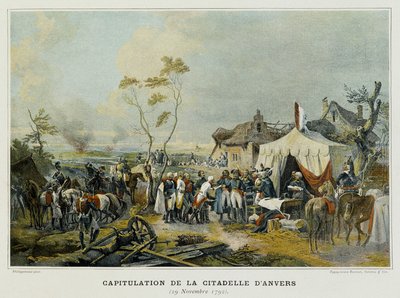 استسلام قلعة أنتويرب (فلاندرز ، بلجيكا) ، 29 نوفمبر 1792. بواسطة المدرسة الفرنسية