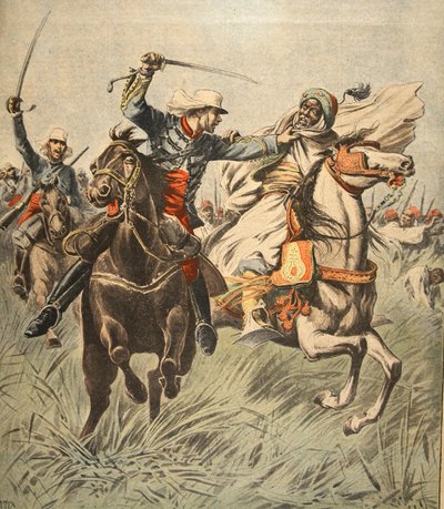 الاستيلاء على ساموري بواسطة الملازم جاكين ، رسم توضيحي من Le Petit Journal: Supplement illustre ، 30 أكتوبر 1898 بواسطة المدرسة الفرنسية