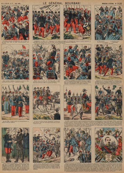 Career of French general Charles-Denis Bourbaki (coloured engraving) بواسطة المدرسة الفرنسية