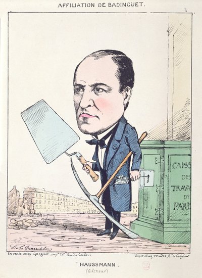 كاريكاتير البارون جورج يوجين هوسمان (1809-1991) بصفته زميلا في البناء ، 1870 بواسطة French School