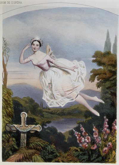 Carlotta Grisi (1819-99) مثل جيزيل ، من الباليه الذي يحمل نفس الاسم بواسطة أدولف آدم (1803-56) بواسطة المدرسة الفرنسية