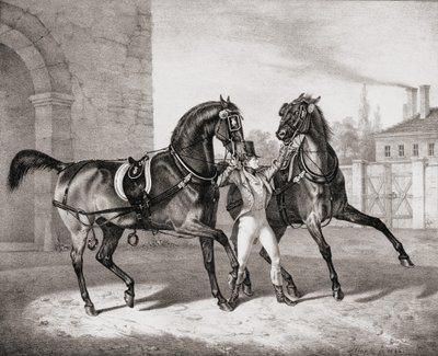 خيول النقل لملك إنجلترا ، 1836 بواسطة المدرسة الفرنسية