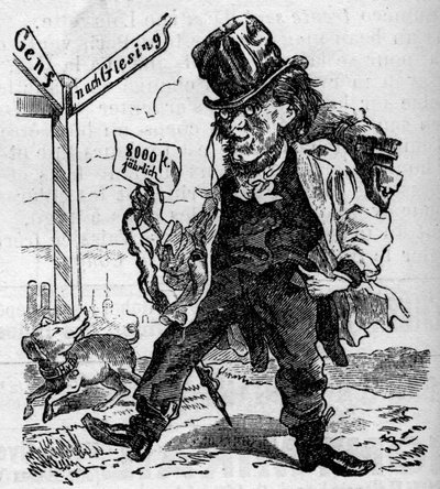 Cartoon by the German composer Richard Wagner (1813-1883) بواسطة المدرسة الفرنسية