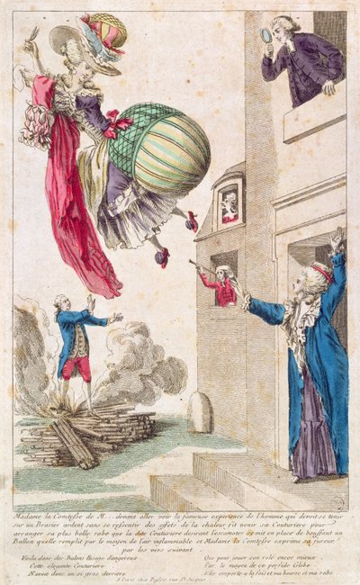 الكرتون السخرية الأزياء والبالون ، ج 1783-4 بواسطة French School