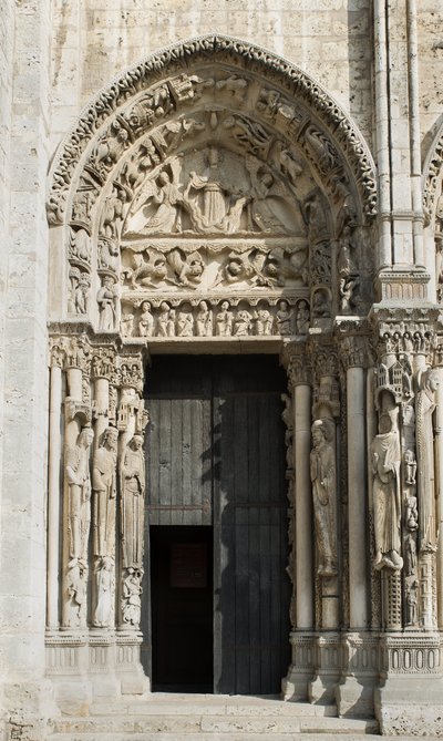 Cathedrale de Chartres ، الخليج على يسار البوابة الملكية المواجهة للغرب قال الصعود بواسطة المدرسة الفرنسية