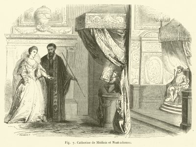 Catherine de Medicis et Nostradamus (engraving) بواسطة المدرسة الفرنسية