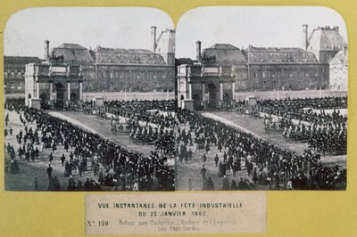 الاحتفال بالصناعة في التويلري ، ساحة كاروسيل ، باريس ، منظر مجسم ، 25 يناير 1863 بواسطة المدرسة الفرنسية