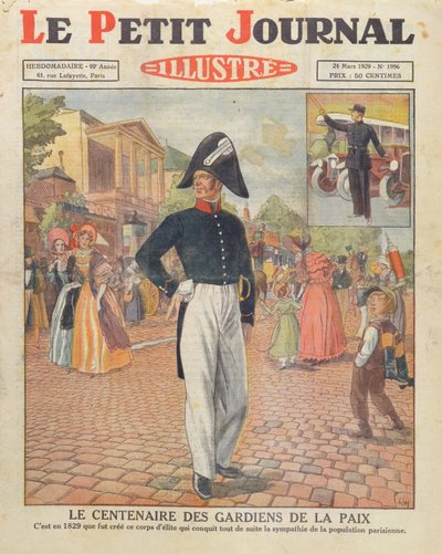 المئوية المئوية ل Gardiens de la Paix ، صورة توضيحية لـ Le Petit Journal ، 24 مارس 1929 بواسطة المدرسة الفرنسية