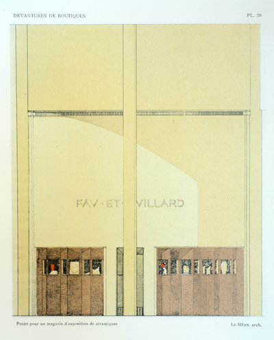 معرض سيراميك ، لوحة 20 ، رسم توضيحي من Devantures de Boutiques بقلم لويس بيير سيزيل ، باريس ، 1927 بواسطة المدرسة الفرنسية