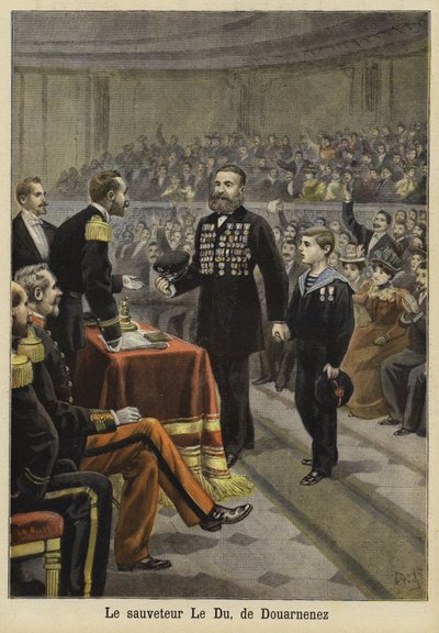 حفل تكريم السيد Le Du ، منقذ من Douarnenez ، بريتاني ، 1897 بواسطة المدرسة الفرنسية