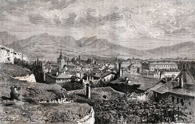 شامبيري - سافوي - نقش في "La France illustree: الجغرافيا والتاريخ والإدارة الإحصائية" بواسطة VA Malt-Brown. 1884 بواسطة المدرسة الفرنسية