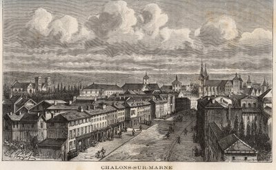 Champagne-Ardenne (Champagne Ardenne) ، Marne (51) ، Chalons sur Marne (Chalons-sur-Marne) (Chalons en Champagne الحالية ، Chalons-en-Champagne) - نقش في "فرنسا موضحة: الجغرافيا والتاريخ والإدارة الإحصائية" بواسطة مالت براون. 1884 بواسطة المدرسة الفرنسية
