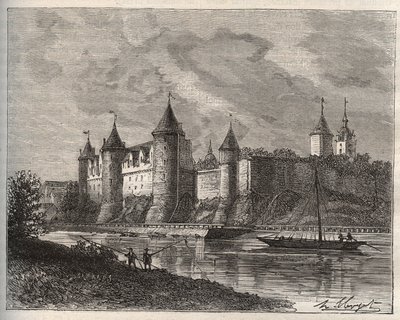 Chateau de Josselin - Morbihan en Bretagne - نقش في "La France illustree: الجغرافيا والتاريخ والإدارة الإحصائية" بقلم VA Malt-Brown. 1884 بواسطة المدرسة الفرنسية