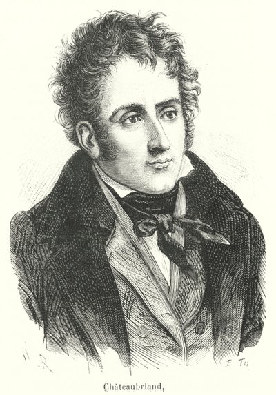 Chateaubriand (engraving) بواسطة المدرسة الفرنسية