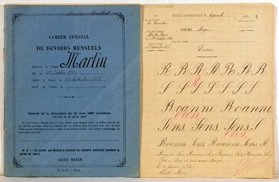 كتاب تمارين الأطفال من المدرسة في إبينويل ، 1892 بواسطة المدرسة الفرنسية