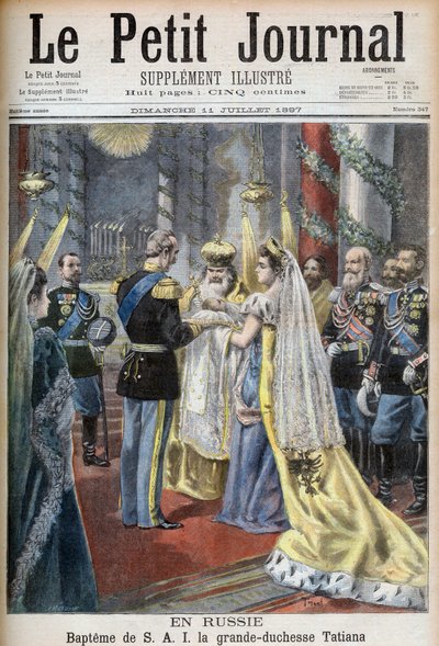 تعميد دوقة روسيا الكبرى تاتيانا ، رسم توضيحي لـ Le Petit Journal بواسطة المدرسة الفرنسية