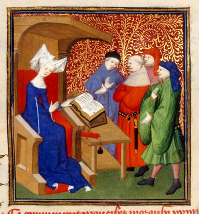 تعليمات كريستين ، MS Harley 4431 ، f.259v ، فرنسا ، ج 1410-14 (لون على رق) بواسطة المدرسة الفرنسية