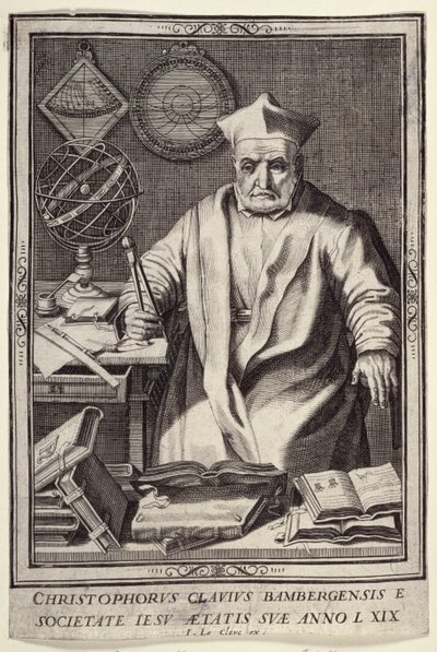 كريستوفر كلافيوس (1537-1612) عمره 69 ، نشره جان لو كليرك ، c.1606-07 بواسطة المدرسة الفرنسية