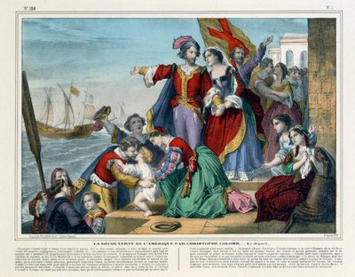 كريستوفر كولومبوس يغادر إلى العالم الجديد ، Imagerie Pellerin ، Epincal ، c.1860 بواسطة المدرسة الفرنسية