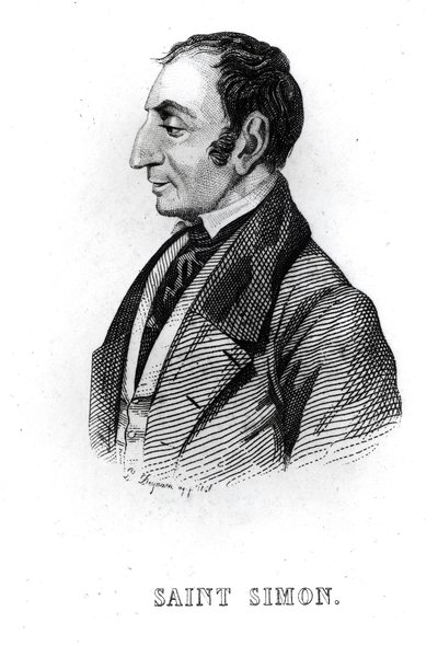 كلود هنري دي روفروي (1760-1825) كونت سانت سيمون ، القرنين الثامن عشر والتاسع عشر بواسطة المدرسة الفرنسية