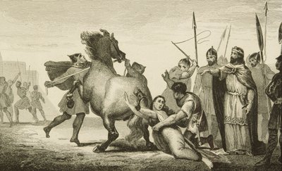 Clotaire II (584-629) عند إعدام الملكة برونهيلدا (ت 613) من "Histoire de France" بواسطة Colart ، تم نشره عام 1840 بواسطة المدرسة الفرنسية