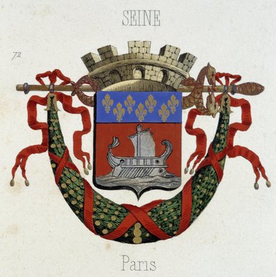 شعار مدينة باريس - في "" Armorial National de France "، بقلم هـ. ترافيرسييه ، باريس بواسطة المدرسة الفرنسية