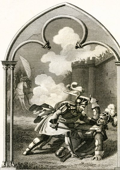 قتال Viscount من Turenne وفارس Aumale (نقش بواسطة المدرسة الفرنسية