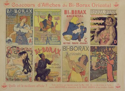 مسابقة أفضل ملصق إعلاني عن عامل التنظيف الفرنسي Bi-Borax Oriental ، 1898 بواسطة المدرسة الفرنسية