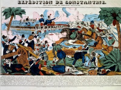Conquete de l'Algerie: "" Expedition de Constantine en novembre 1837 "" نقش من القرن التاسع عشر المجموعة الخاصة بواسطة المدرسة الفرنسية