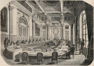 مجلس الدولة - قاعة اللجنة - نقش في "Tableau-de-Paris" بقلم إدموند تيكسييه 1852 بواسطة المدرسة الفرنسية