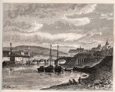 Corbeil Essonnes - نقش في "فرنسا اللامعة: الجغرافيا والتاريخ والإدارة الإحصائية" بواسطة VA Malt-Brown. 1884 بواسطة المدرسة الفرنسية