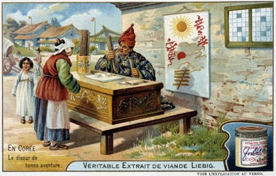 Coree: the fortune teller - chromo. Liébig, v.1900 بواسطة المدرسة الفرنسية