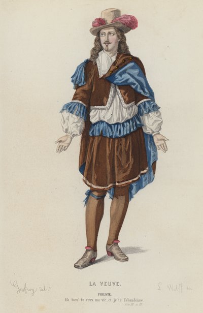 Corneille ، La Veuve ، Act III ، Sc III (نقش ملون) بواسطة المدرسة الفرنسية