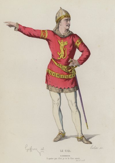 Corneille، Le Cid، Act II، Sc II (نقش ملون) بواسطة المدرسة الفرنسية