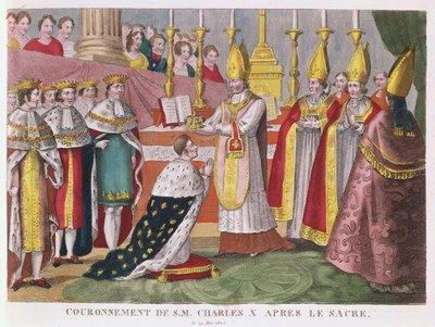 تتويج تشارلز العاشر (1757-1836) في ريمس ، 29 مايو 1825 (نقش الألوان) بواسطة المدرسة الفرنسية