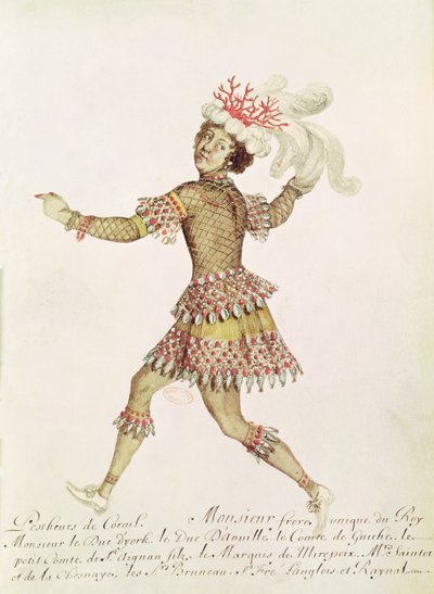 تصميم أزياء لصياد مرجاني من أجل زواج Thetis and Peleus بقلم فرانشيسكو كافالي (1602-76) 1654 (مرحاض على الرق) بواسطة المدرسة الفرنسية