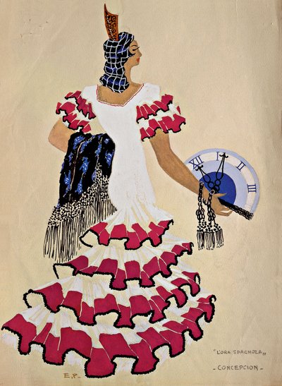 تصميم أزياء لشخصية الحمل من أوبرا "L'heure Espagnole" بواسطة المدرسة الفرنسية