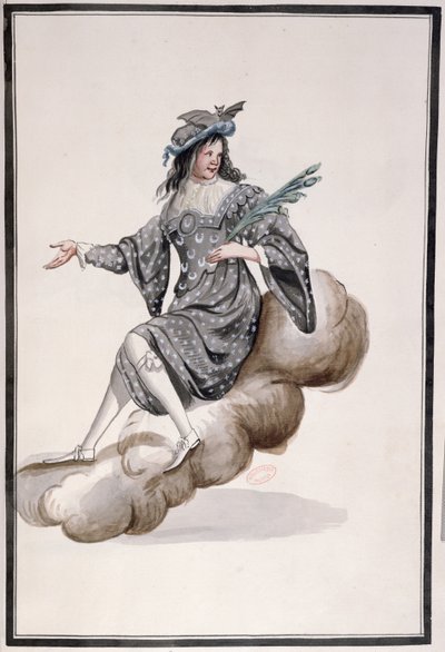 زي ليلة الباليه de la Nuit لجان باتيسي لولي (1632-87) رقص بواسطة لويس الرابع عشر ، 23 فبراير 1653 (مرحاض على الورق) بواسطة المدرسة الفرنسية