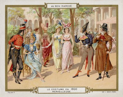 زي في 1800 - Merveilleuse (Chromolitho) بواسطة المدرسة الفرنسية