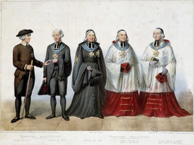 Costume of the 24 Counts of Canons of the Cathedrale de Strasbourg بواسطة المدرسة الفرنسية