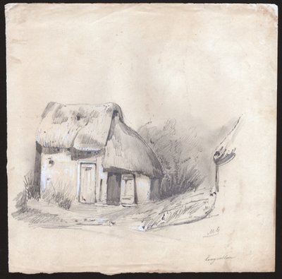 كوخ في فرنسا. (الرسم ، حوالي ١٨٣٠) بواسطة المدرسة الفرنسية