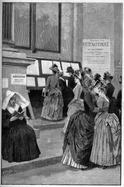 Cour des Tuileries: نتائج امتحانات القبول في فندق Hotel de Ville de Paris للفتيات الصغيرات عام 1887. بواسطة المدرسة الفرنسية