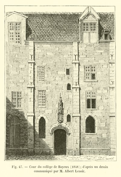 Cour du college de Bayeux، 1848 ؛ dapres رسم يتواصل مع السيد ألبرت لينوار بواسطة المدرسة الفرنسية