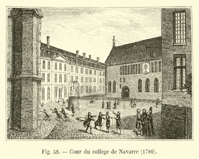 Cour du college de Navarre ، 1780 بواسطة المدرسة الفرنسية