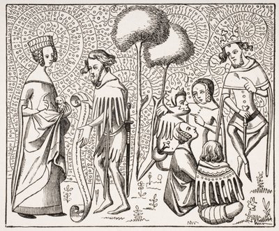 محكمة الحب في بروفانس ، بعد مخطوطة من القرن الرابع عشر ، من Le Moyen Age et La Renaissance بقلم Paul Lacroix (1806-1884) نشرت عام 1847 بواسطة المدرسة الفرنسية