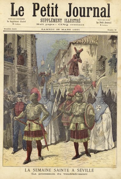 غلاف لو بيتي جورنال ، 28 مارس 1891 بواسطة French School