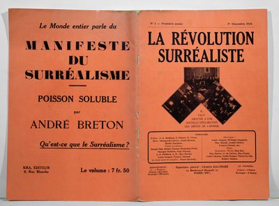 غلاف العدد الأول من مجلة La Revolution Surrealiste ، 1 ديسمبر 1924 بواسطة المدرسة الفرنسية